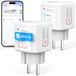 SURFOU Intelligent wifi-stopcontact, 16 A, Smart Plug, 2,4 GHz, meting stroomverbruik, compatibel met Alexa, Google Home en Smartthings, 3680 W, spraakbesturing op afstand, 2 stuks