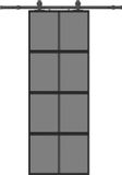vidaXL Schuifdeur met beslagset 76x205 cm gehard glas zwart