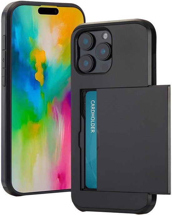 imoshion Hoesje met Pasjeshouder - Geschikt voor Apple iPhone 16 Pro Max - Zwart