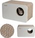 Peluvio Boxel Kartonnen Krabmeubel voor Katten, Krabkarton Duurzaam Golfkarton, Kattenhuis met Schuilplek, Rustplek en Kraboppervlak, Lichtgewicht Krabbed voor Binnenkatten, Slapen, 50x27x30 cm, Beige