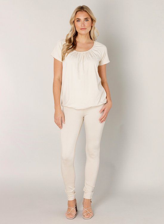 BASE LEVEL Yona Jersey Shirt - Light Beige - maat 38