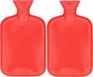 DID Bouillotte - 2x - avec housse en caoutchouc - rouge - 2L