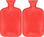 DID Bouillotte - 2x - avec housse en caoutchouc - rouge - 2L