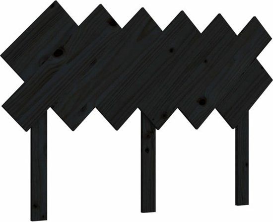 vidaXL Hoofdbord - 122,5x3x80,5 cm - Massief Grenenhout - Zwart