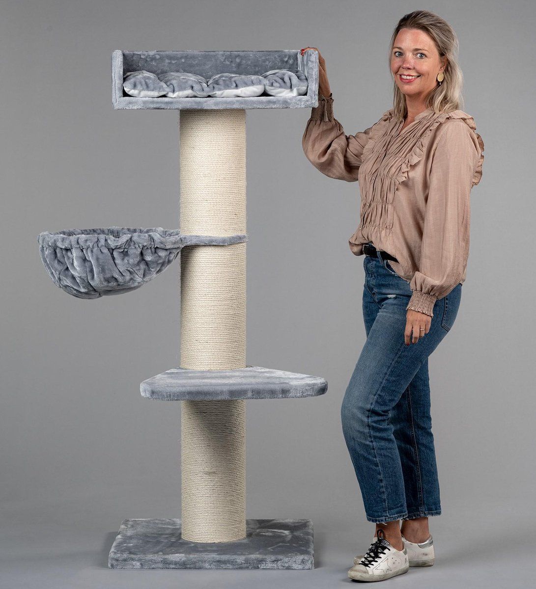 RHRQuality Krabpaal Royalty de Luxe - Lichtgrijs - 155cm