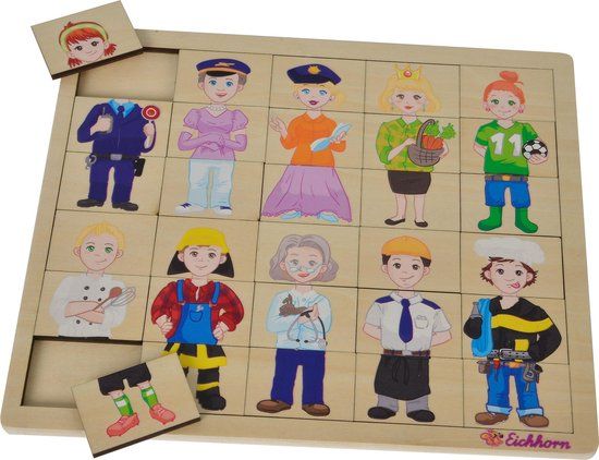 Eichhorn Lift Out Puzzle - Mix and Match - 30 Pieces - Wooden