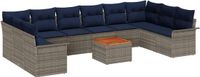 vidaXL Tuinbank Grijs en Marineblauw
