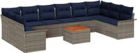 vidaXL Banc de jardin gris et bleu marine