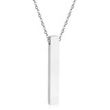 LGT JWLS LGT Jewels dames ketting Edelstaal Zilverkleurig verticale Balk