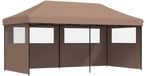 vidaXL Tente de réception, 292 x 580 x 315 cm, marron, tissu Oxford