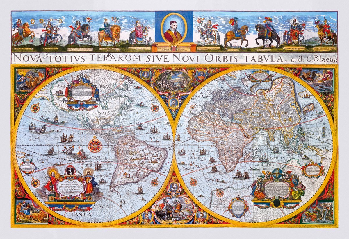 Wooden City Nova Terrarum antieke kaart puzzel in hout 505 stuks