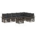 vidaXL Banc de jardin - Set - 8 - pièces - Gris - poly - rotin