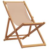 VidaXL Tuinstoel Terras Eucalyptus, Polyester Taupe