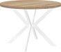ENDIK Table à manger pour 4-6 personnes, blanc, 110/160 cm extensible, chêne Sonoma avec piètement en métal – Industriel, style loft