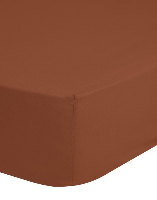 Good Morning Hoeslaken Effen Kleur Lits-jumeaux 160x200 cm Terra 100% Katoen Renforce