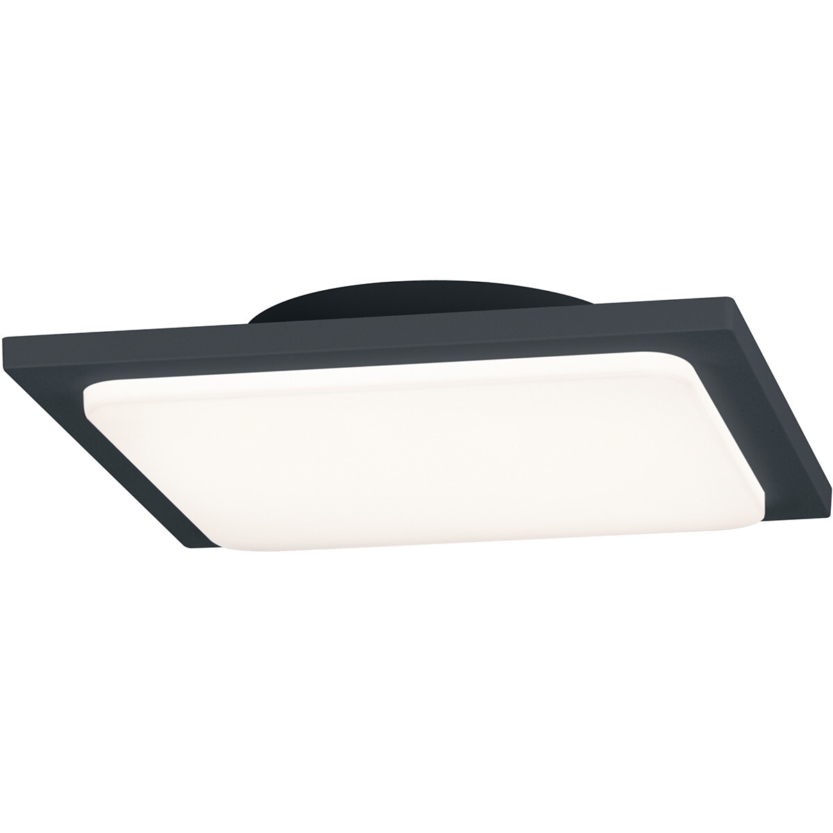 BES LED LED Plafondlamp - Trion Tovery - Opbouw Vierkant 18W - Waterdicht IP54 - Warm Wit 3000K - Mat Zwart - Aluminium