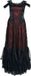 Sinister Gothic Gothic Dress Dames Maxi-jurk - zwart/rood - XL