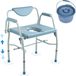 VEVOR Commode Stoel Nachtkastje met neerklapbare armleuningen en afneembare rugleuning, 5-standen in hoogte verstelbaar (50-62 cm), afneembare emmer van 7 liter, eenvoudig te monteren, draagvermogen 453,6 kg
