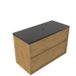 Saniclass Holz Frame Badkamermeubelset - 100x45x63cm - Noche basalten wastafelblad gepolijst (zwart) - 1 kraangat - 2 lades - mat eiken natural (hout) SW1578594/SW728237