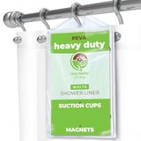 Clean Healthy Living Heavy Duty PEVA Douche Liner/Gordijn: Geurloos & Anti Schimmel (met Magneten & Zuignappen). Het is 70 x 71 inch lang en zwaar gewicht - Witte Kleur