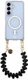 AVY Hoesje geschikt voor Samsung Galaxy S25 / S24 | Compatibel met MagSafe | Clear Case met Telefoonkoord 30CM | Polsband Cupid Black