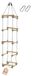 Merkloos Klimladder Houten sporten Hangladder met touw en karabijnhaak 220 cm Binnen en buiten
