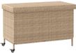 vidaXL Tuinbox met wielen 110x55x73 cm poly rattan gemengd beige