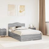vidaXL Bedframe Grijs Sonoma 120 x 200 cm Bewerkt Hout