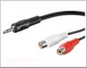 PremiumCord Kabel Jack 3.5mm-2xCINCH M/F 2M ZWART