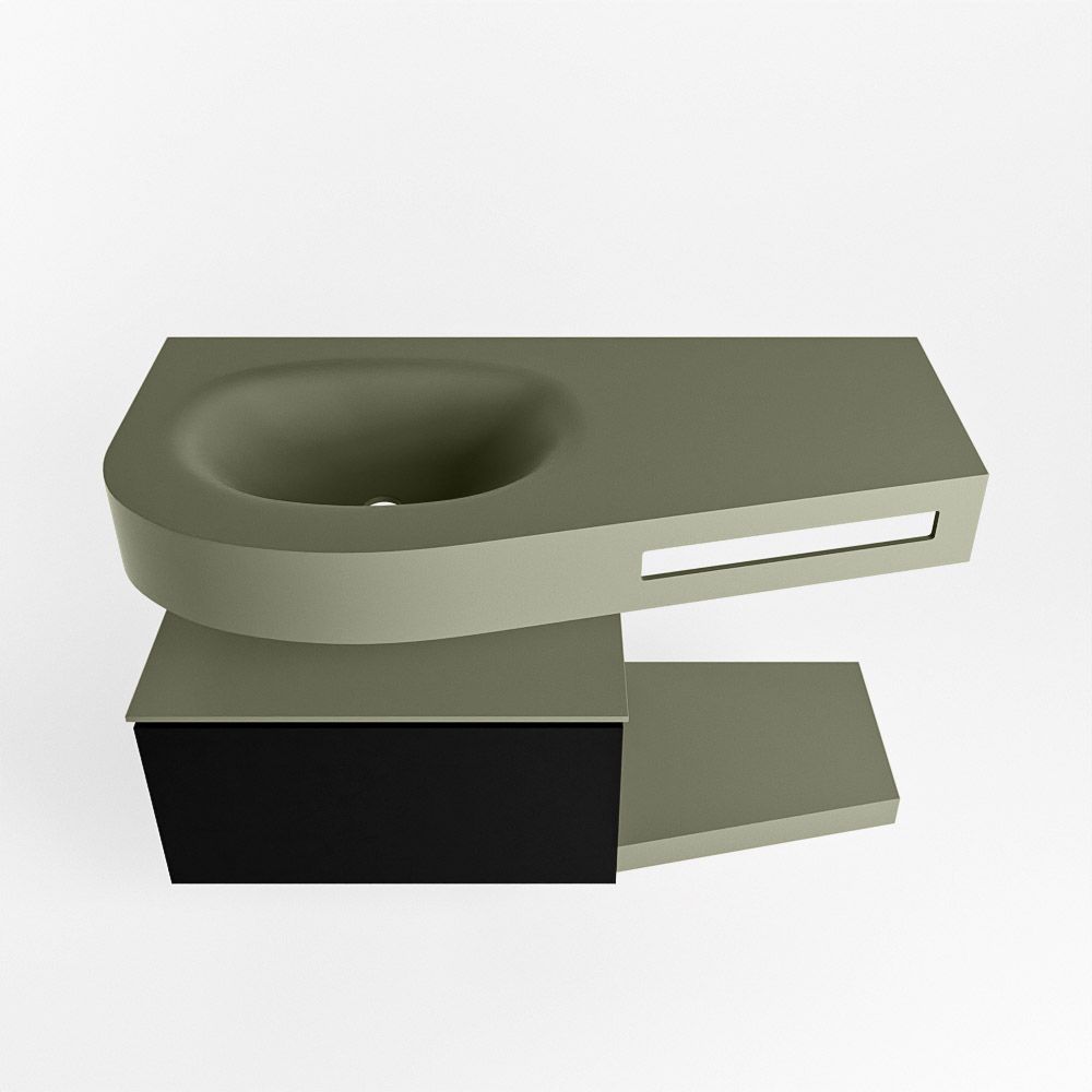 Mondiaz Riva Dulcet badkamermeubel links 100cm Army & Urban