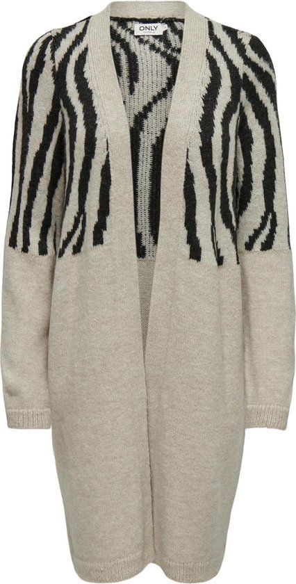 ONLY ONLJADE Zebra Cardigan - Women's - Size S - Whitecap Gray/Pirate Black