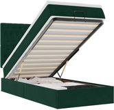vidaXL Ottomaans bed met matrassen en LED's 80x200cm fluweel donkergroen