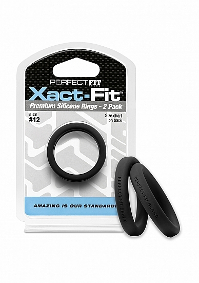 PerfectFitBrand #12 Xact-Fit Cockring 2-Pack - Black