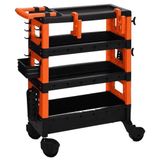 Well Home transportwagen, 68 x 35 x 87,5 cm, zwart en oranje