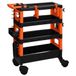 Well Home transportwagen, 68 x 35 x 87,5 cm, zwart en oranje