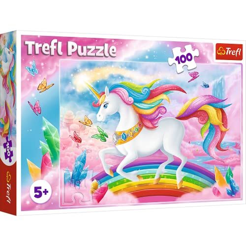 Trefl Puzzel, In een kristallen wereld van eenhoorns, 100 elementen, voor kinderen vanaf 5 jaar