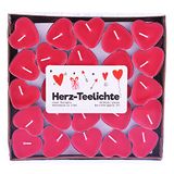 pajoma Theelichten "Love" in verpakking van 50, brandduur 3 uur, in hartvorm (rood)