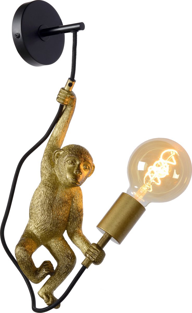 Lucide EXTRAVAGANZA CHIMP - Wandlamp - 1xE27 - Zwart