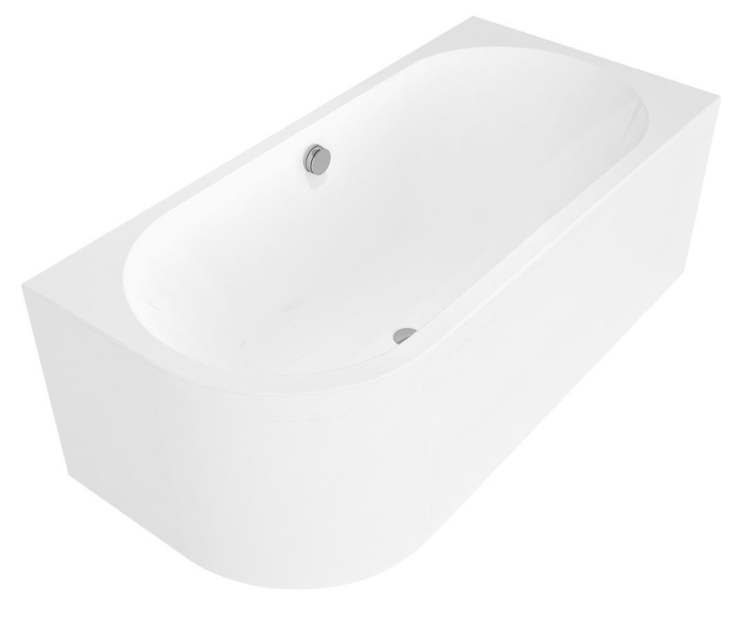 Polysan Astra Monolith Asymmetrisch Bad Rechts 160x75cm Wit