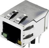 BEL Stewart Connectors MagJack Gigabit Ethernet 8 transformator met LED's Tab down Bus, montage horizontaal Gigabit Ethernet