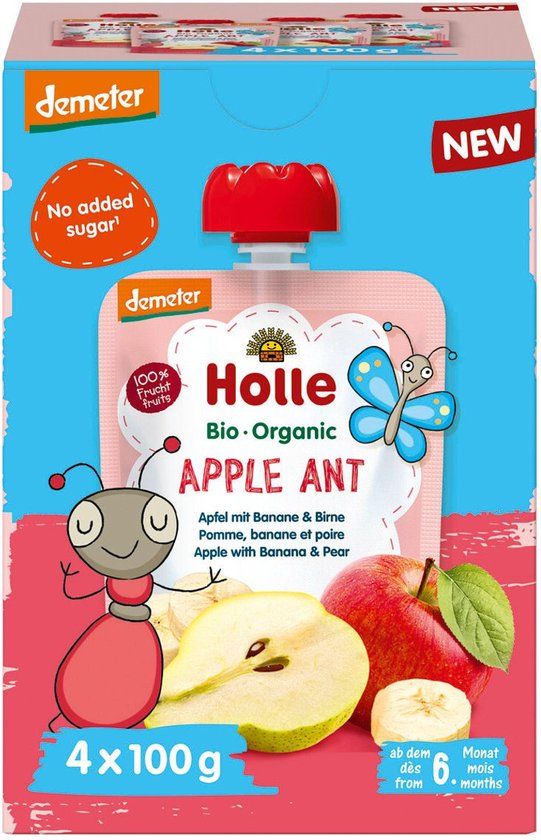Holle Knijpfruit Apple Ant Multipack (4 stuks)