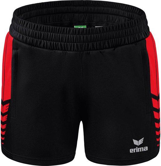 Erima Six Wings Worker Short Dames Zwart-Rood Maat 36