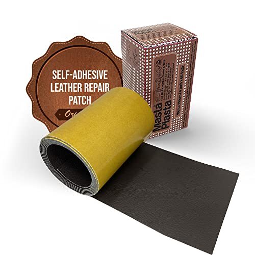 MastaPlasta Instant Leather Repair Tape DONKERBRUIN 150 cm x 10 cm (60 x 4 in). Zelfklevende Reparatie voor banken, stoelen, autostoelen, tassen en meer. Snelle, eenvoudige bekleding reparatie op rol