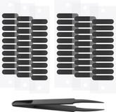 Merkloos Stofdichte mobiele telefoon-luidsprekernetstickers - Bescherming pincet - Compatibel met Android - 60 stuks - Netstickers - Zwart - Smartphone-oplaadaansluiting - 30 stuks kort & 30 stuks lang