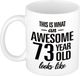 Bellatio Decorations Shoppartners Bv This is what an awesome 73 year old looks like - cadeau koffiemok - beker - 300 ml - verjaardag 73 jaar - kado mok / beker