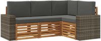 vidaXL Acacia Hout Bank Loungeset 4-zits Natuurlijk en Antraciet
