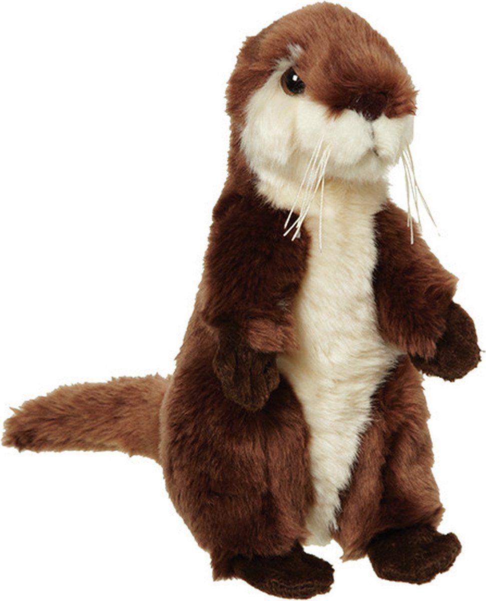 Nature Planet Pluche Rivier otter knuffel 28 cm - Wit - Pluche