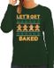 Bellatio Decorations Foute Kersttrui/sweater voor dames - lets get baked - wiet - groen - humor M