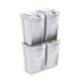 WELL HOME Recycling vuilnisemmerset, 4 stuks, gebroken wit, 4 x 35 l