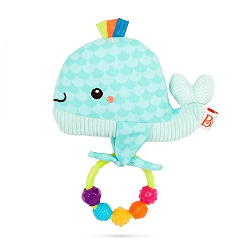 B Toys - B. Whimsy Whale rammelaar, niet voor kleding en accessoires voor baby's, meerkleurig (72018)